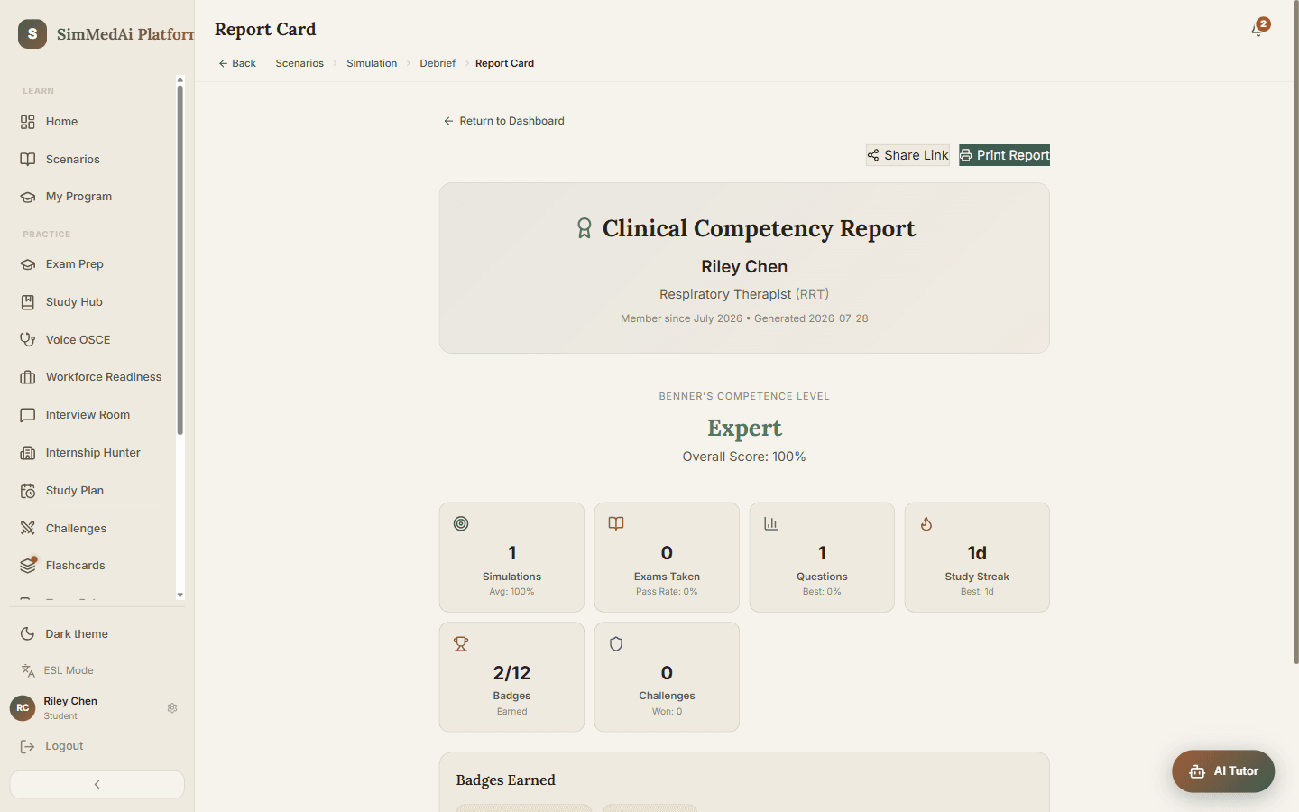 Faculty see competency data, not completion percentages