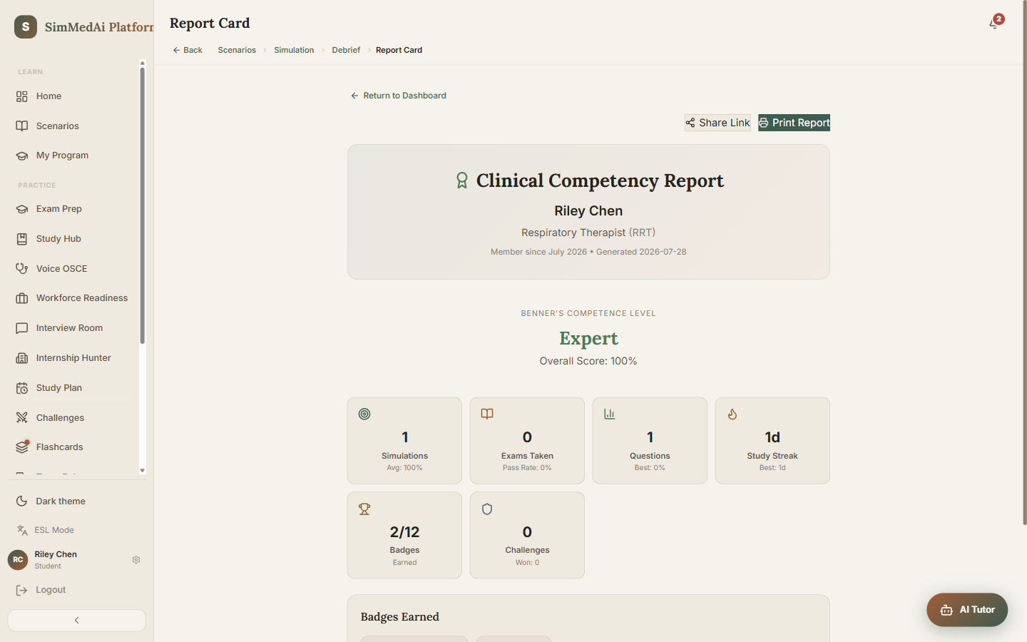 Faculty see competency data, not completion percentages